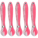 5x 10cm 6g Bionic Loach Fishing Lures Artificial Crankbait Soft Bait (Pink)