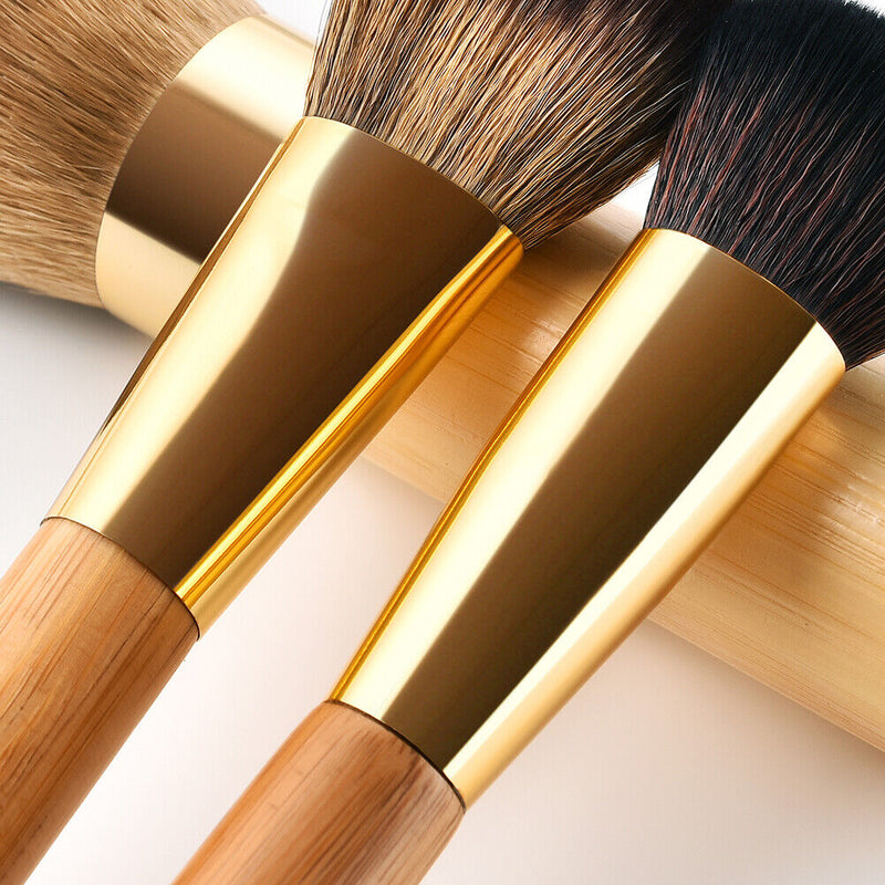 3pcs Bamboo Handle Soft Hair Foundation Loose Powder Blush Makeup Brushes-239058