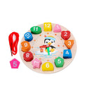 Cartoon Clock Animal Wooden Beaded Geometry Jigsaw Puzzle Smart Game Kids