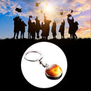Solar System Metal Pendant Galaxy Earth Mars Glass Moon Keychain (Sun)