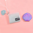 Women PVC Clear Short Purse Mini Glitter Wallet Card Holder Case (White)