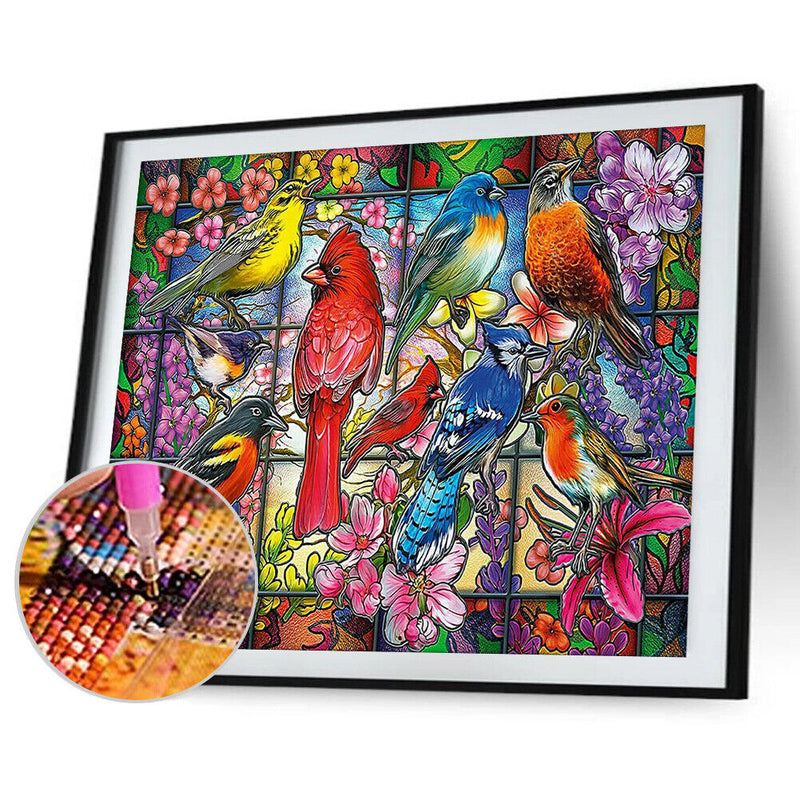 5D Diamond Painting Kit DIY Colorful Birds Full Square Drill Mosaic Picture Wall