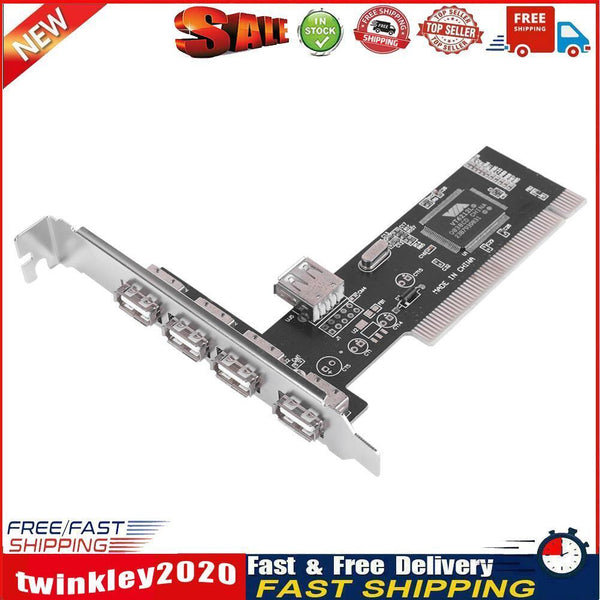 4 Ports USB PCI Controller Cards 480Mb/s PCI to USB 2.0 Expansion Card Newly