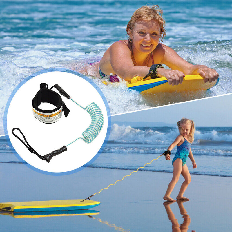 #A TPU Elastic Coiled Kayak Hand Rope Safety Straps for Surfboard Surfing Access
