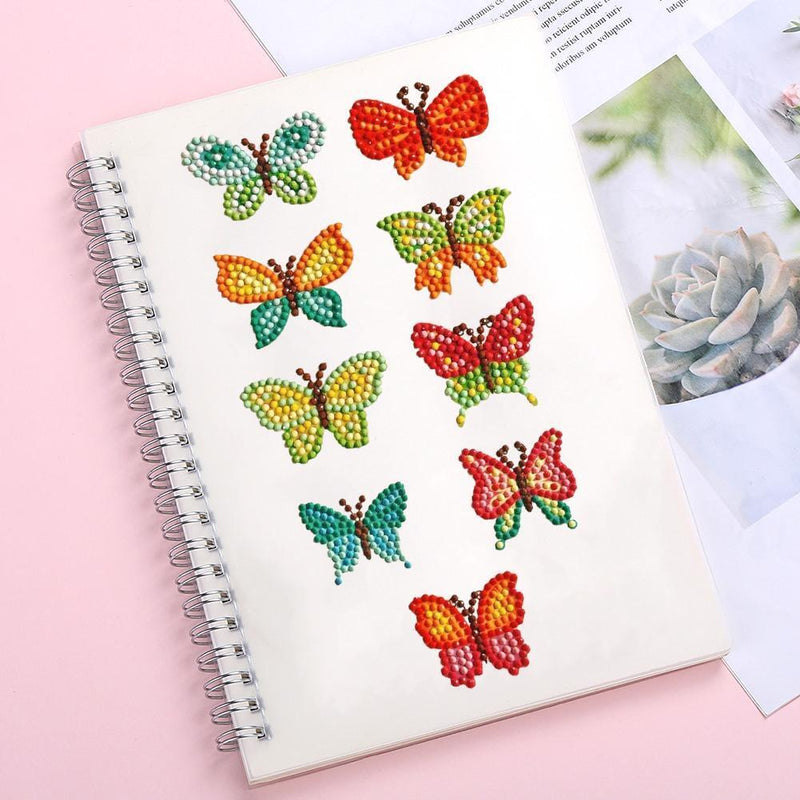 DIY Full Drill Round Butterfly Diamond Painting Children Cartoon Stickers Newly