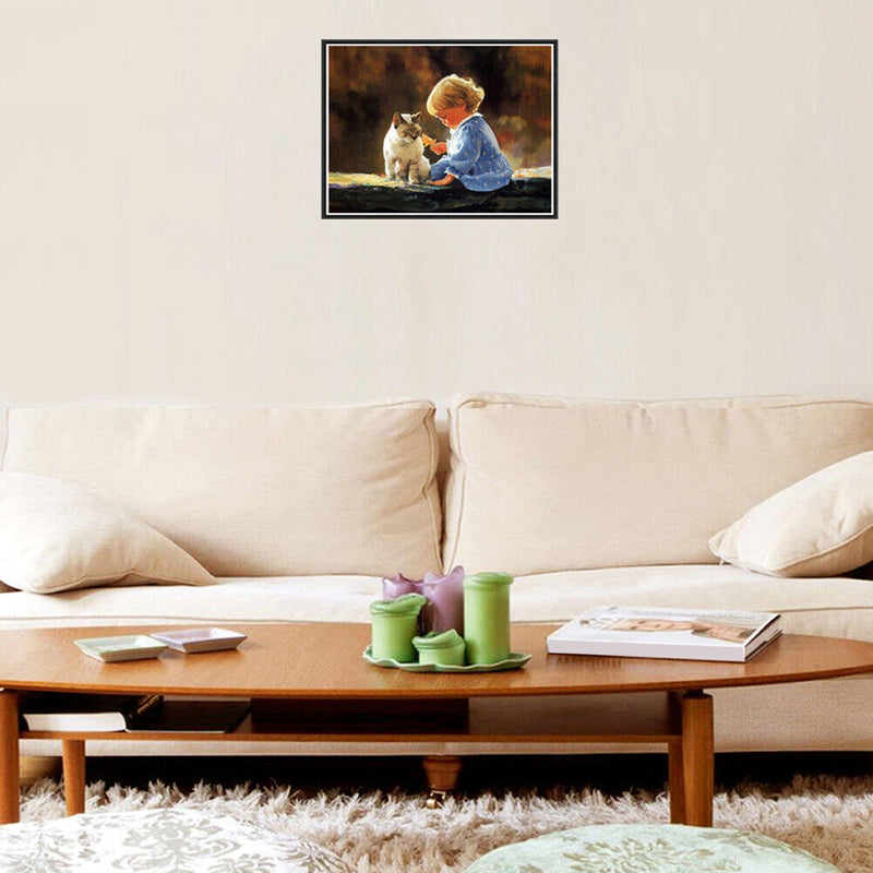 5D DIY Diamond Painting Happy Childhood Hour Cross Stitch Embroidery Mosaic