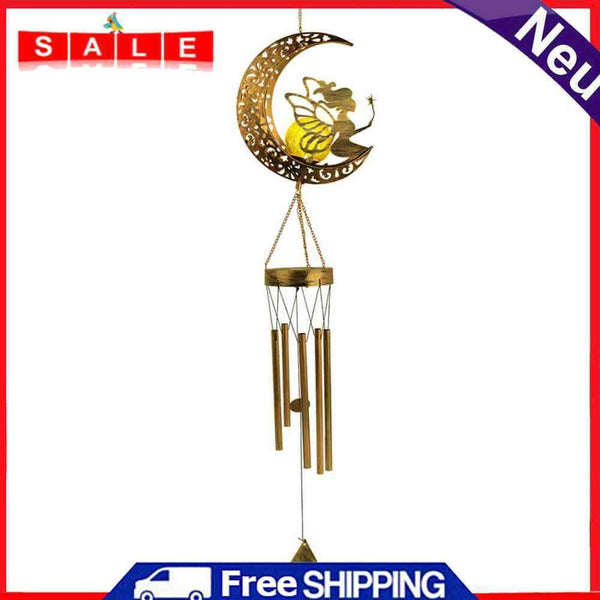 Solar Moon Fairy Light Hanging Iron Hollow Outdoor Garden Yard Patio Decoration