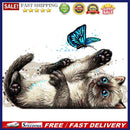 Diamond Kit Painting Round DIY Rhinestone Picture Full Drill Cat Butterfly 5D