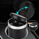 Black Car Ashtray Cup LED Indicator Smokeless Dual-Purpose Cigarette Holder#