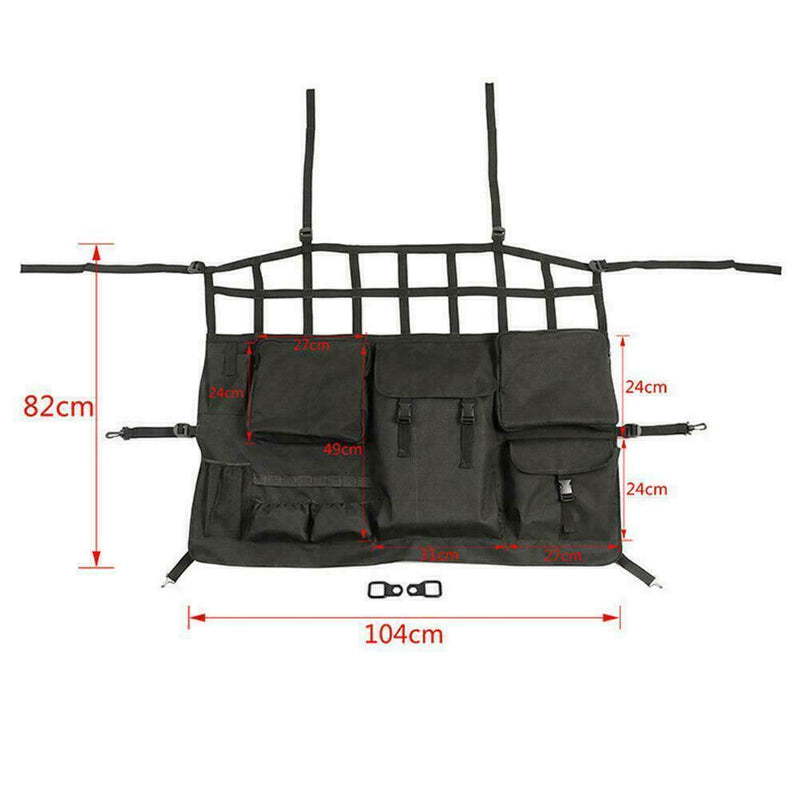 Multi Pockets Storage Organizer Cargo Bag Rear Bench For Jeep Seat Cover T9J5