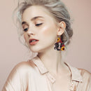 Retro Animal Cow Print Leather Dangle Earrings West Cowboy Ear Hook Jewelry