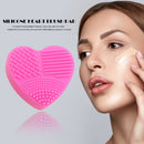 Silicone Heart-shaped Makeup Brush Cleaner Scrubber Board Pad Cosmetic Washing