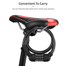 MTB Bicycle Steel Cable Coil Locks with Lock Bracket 4-Digit Password Bike Lock