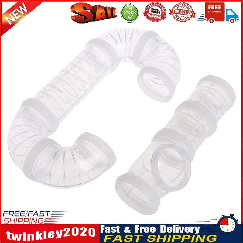 8pcs Hamster Tunnel Assembly Pipe Set External Small Pet Pipeline (White) Newly