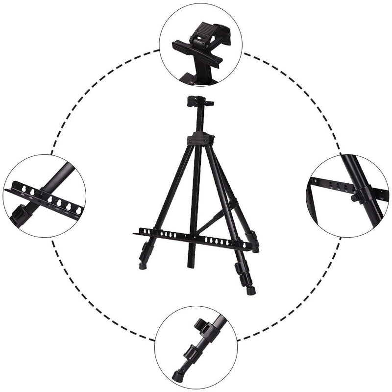 Portable Adjustable Metal Sketch Easel Aluminum Alloy Stand for Drawing Painting
