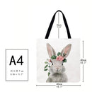 Garuru-Jidong Rabbit Shopping Bag, Printed, Large Handbag