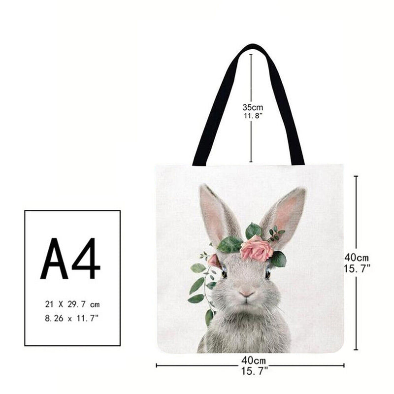 Garuru-Jidong Rabbit Shopping Bag, Printed, Large Handbag