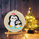 Penguin Cross Stitch Gifts for Beginner Embroidery Sewing Tool Home Wall Decor