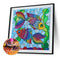 DIY Partial Drill Special Shape Fish Rhinestone Drawing for Home Decoration