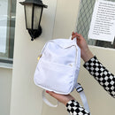 Women Fashion Backpack Nylon Schoolbag Solid Color College Casual Book Bags