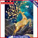5D Diamond Painting Kit DIY Golden Deer Full Round Diamond