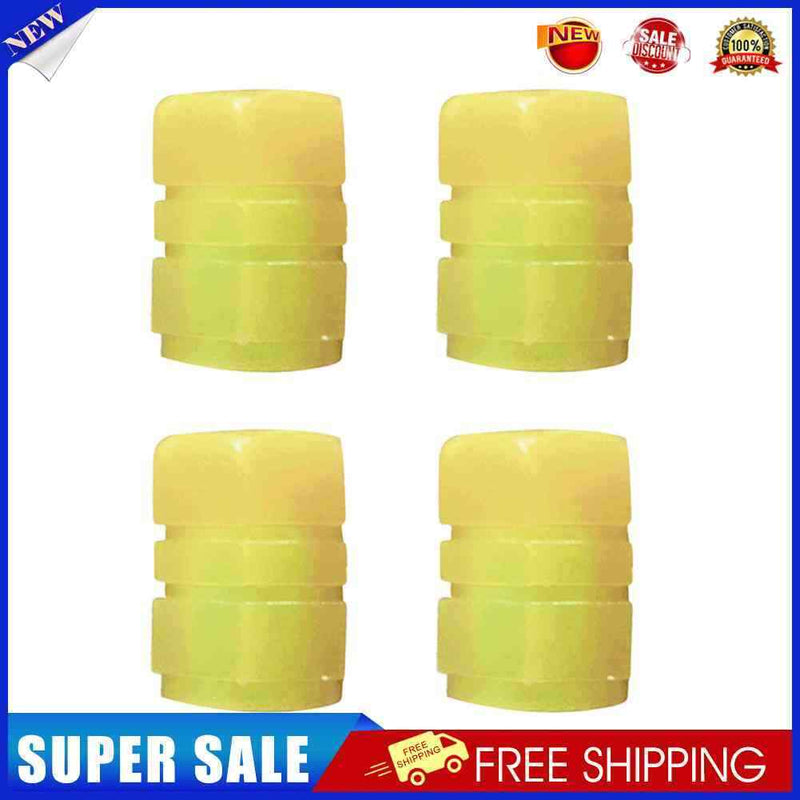 4pcs Luminous Tire Cap Tire Stem Cap Rim Stem Covers for Motorcycles (Yello