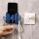 Punch Free Wall Storage Box Remote Control Phone Charging Holder (Blue) Newly