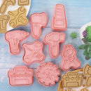 8Pcs Repair Tools Shape Cookie Stamp Cutter Sets Toolbox Biscuit Embossers O2T0