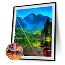 5D Full Round Drill Mountain and River Diamond Painting Kit for Home Art Decor