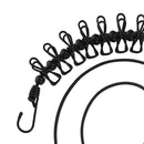 Travel Clothesline w/ 12 Clips Anti Slip Camping Cloth Hanger Rope (Black) Newly