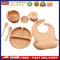 6pcs Silicone Baby Feeding Anti Slip Plates for Food Kids Tableware (Orange Red)