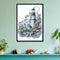 Cross Stitch Kit DIY Blue Lighthouse 14CT Stamped Needlework 22X29cm (F965)