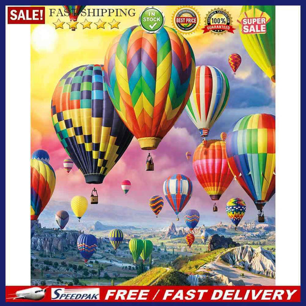 Hot-air Balloon Frameless Picture Oil Paint By Numbers Hand Painted Picture