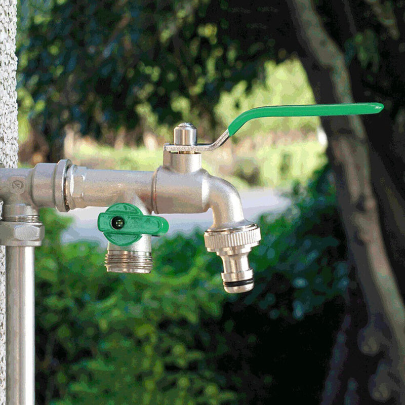 #A 1/2 inch Double Valve Outlet Nozzle Water Heads Anti-rust Water Hose Connecto