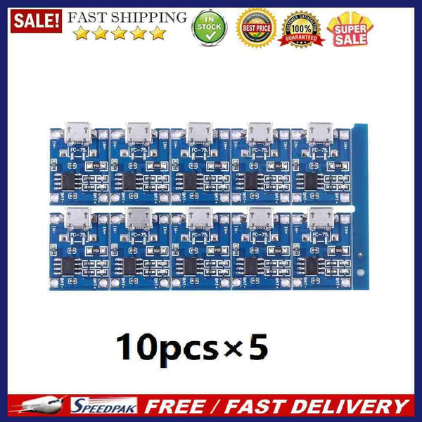 50Pcs 5V Mini USB 1A TP4056 Lithium Battery Charging Board Power Charger Mo