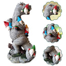 Outdoor Gnomes Statue Yard Sculpture Garden Statue Dinosaur Eating Gnomes