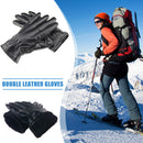 1 Pair Leather Winter Motorcycle Gloves Touch Screen Waterproof Men Gloves