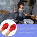 4pcs Silicone Drum Stick Practice Tip Head Drumstick Mute Damper (Red) Newly