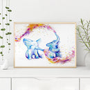 Full Cross Stitch 11CT Two Small Elephants Counted Embroidery DIY Needlewor