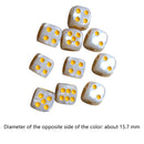 10pcs 16mm Board Game Dices Round Corner 6 Sided Bar Pub Games Dice (White)