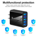 5 USB Port Mobile Phone Charger Adapter Home Outdoor Power Supply Head Accessory