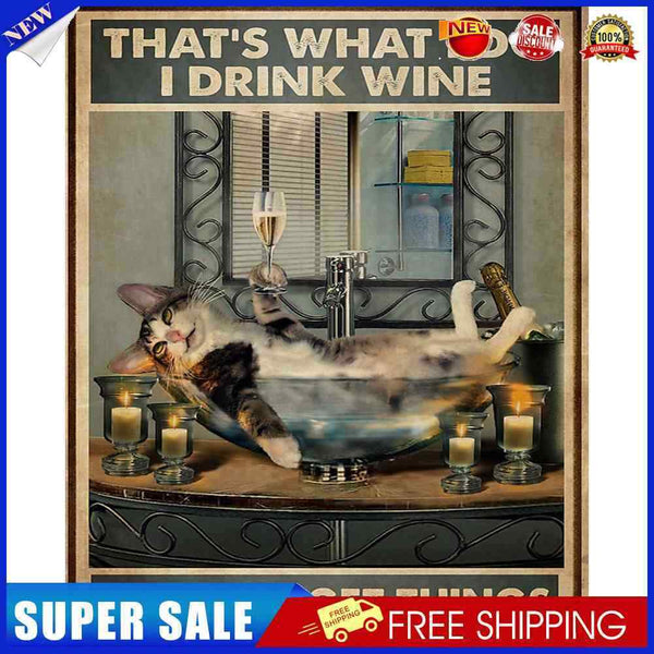 Cat Drinking Wine Oil Paint By Numbers Kit DIY Acrylic Painting on Canvas