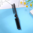 Folding Hair Comb Anti Static Plastic Foldable Beard Pocket Brush (Black) Newly