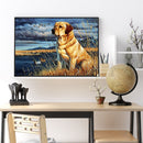 5D DIY diamond painting full circle diamond waiting dog