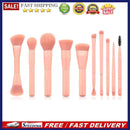 10pcs Wood Handle Pro Portable Powder Blush Brush Kit Eye Shadow Makeup Bru