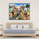 Painting By Numbers DIY Happy Animals Canvas Oil Wall Art Picture Ornaments Kit
