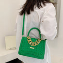 Women Simple Fashion PU Leather Handbag Female Chain Autumn Travel Handbags