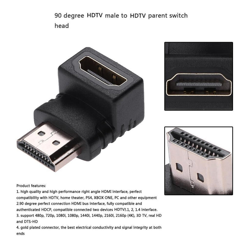 HDMI Male to HDMI Female Adapter Converter Extender 90 ° Angle for PS4