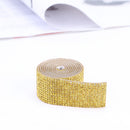 Rhinestone Tape Ribbon Self Adhesive Crystal DIY Decor (Yellow 2.5cmx1m)
