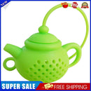 Teapot Shape Tea Bag Strainer Infuser Silicone Leaf Filter Diffuser (Green)